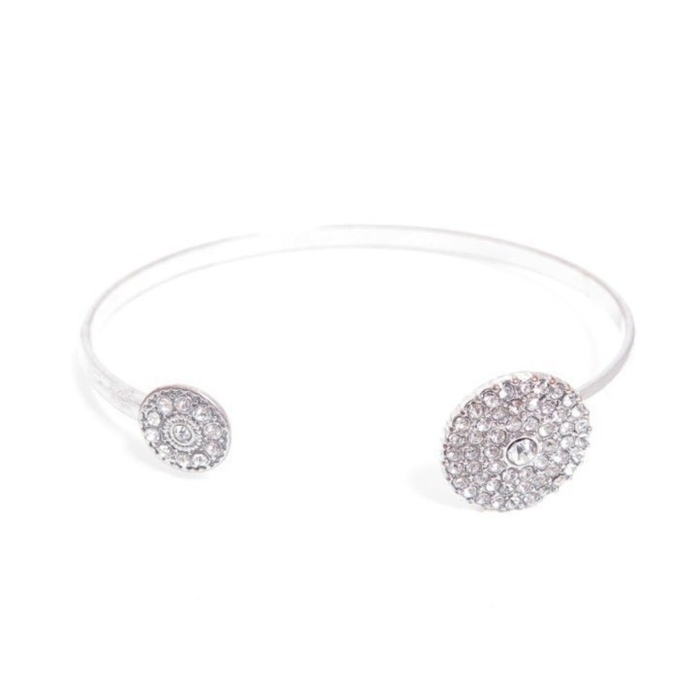Bright Clear Rhinestone Cuff Bangle Bracelet